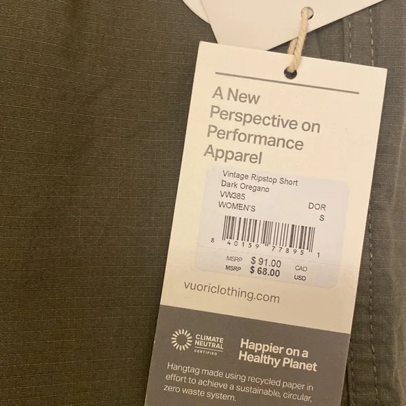 Women’s Vuori vintage, ripstop, short dark, oregano, size small - Picture 8 of 8